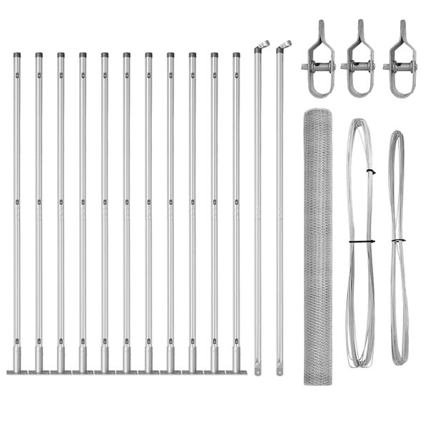 vidaXL Poste de Valla Plateado 25 x 1,4 m (malla de 13 mm) Acero