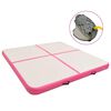 vidaXL Esterilla inflable de gimnasia con bomba PVC rosa 200x200x15 cm