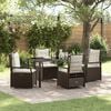 vidaXL Conjunto de Comedor de Jard&iacute;n 5 pcs Marr&oacute;n rat&aacute;n sint&eacute;tico
