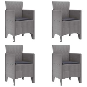 vidaXL Silla de Jardín 4 pcs Gris claro 53 x 49 x 85 cm PP