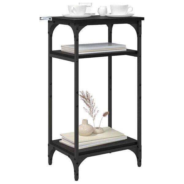 vidaXL Mesa lateral Roble Negro 40 x 30 x 75 cm Madera de ingenier&iacute;a