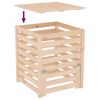 vidaXL Compostador de madera maciza de pino 63,5x63,5x77,5 cm
