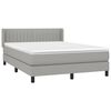 vidaXL Cama box spring con colch&oacute;n tela gris claro 140x190 cm