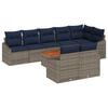 vidaXL Conjunto de sof&aacute;s de jard&iacute;n 9 pcs Gris y azul marino