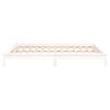 vidaXL Estructura cama LED sin colch&oacute;n madera maciza blanco 140x200 cm