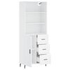 vidaXL Aparador alto madera contrachapada blanco 69,5x34x180 cm