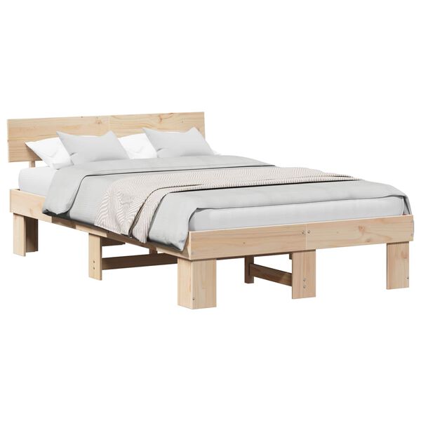 vidaXL Estructura de cama Natural 120 x 200 cm Madera de pino macizo