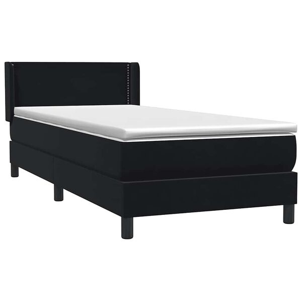 vidaXL Cama box spring con colch&oacute;n cuero sint&eacute;tico negro 80x210 cm