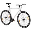 vidaXL Bicicleta de pi&ntilde;&oacute;n fijo blanco y negro 700c 51 cm