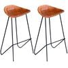vidaXL Taburetes de cocina 2 unidades cuero auténtico negro y marrón