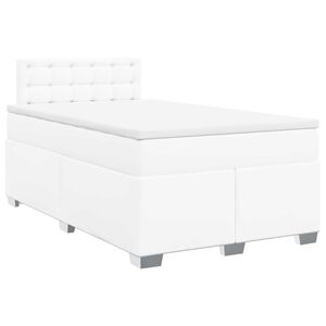 vidaXL Cama box spring con colch&oacute;n cuero sint&eacute;tico blanco 120x190 cm