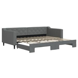 vidaXL Sof&aacute; cama nido tela gris oscuro 90x200 cm