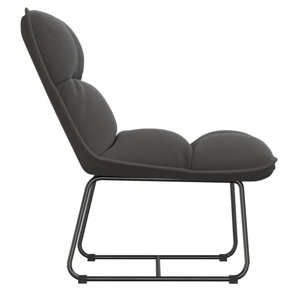 vidaXL Silla de descanso con estructura de metal terciopelo gris oscuro