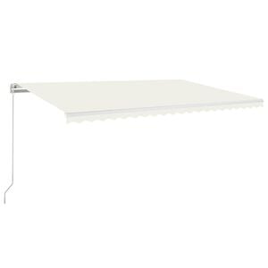 vidaXL Toldo retr&aacute;ctil manual crema 500x350 cm