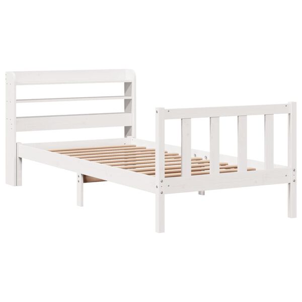 vidaXL Estructura cama sin colch&oacute;n madera maciza pino blanca 100x200cm