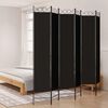 vidaXL Biombo divisor de 6 paneles de tela negro 240x220 cm