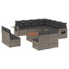vidaXL Set de sof&aacute;s de jard&iacute;n 12 pzas con cojines rat&aacute;n sint&eacute;tico gris
