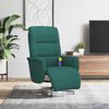 vidaXL Sill&oacute;n reclinable de masaje con reposapi&eacute;s tela verde oscuro