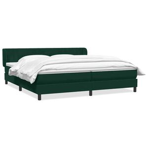 vidaXL Cama box spring con colchones terciopelo verde oscuro 180x220cm