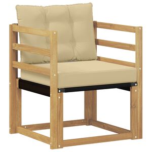 vidaXL Sof&aacute; de exterior Madera maciza de acacia y textileno Blanco