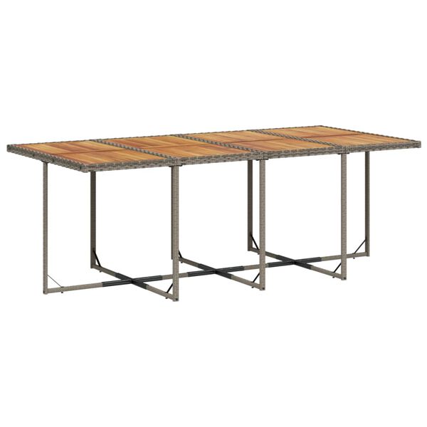 vidaXL Set comedor de jard&iacute;n con cojines 13 pzas rat&aacute;n sint&eacute;tico gris