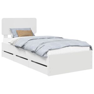 vidaXL Estructura de cama con caj&oacute;n 75 x 190 cm Madera de ingenier&iacute;a