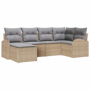 vidaXL Conjunto de sofás de jardín 6 pcs Beige ratán sintético