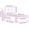 vidaXL Estructura de Cama con Cabecera Tapizada Gris Claro 80 x 200 cm