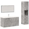 vidaXL Set muebles de ba&ntilde;o 2 piezas madera contrachapada gris hormig&oacute;n