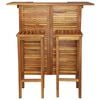 vidaXL Juego muebles de bar para jardín 3 pzas madera maciza de acacia