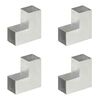 vidaXL Conectores de postes en L 4 uds metal galvanizado 91x91 mm