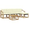 vidaXL Conjunto de sof&aacute;s de exterior con coj&iacute;n 6 pcs Blanco y Crema