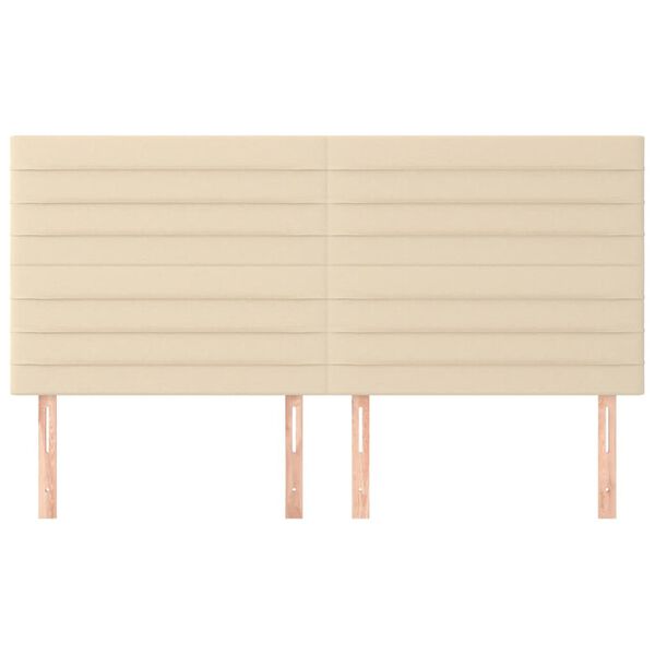 vidaXL Cabecero de cama de tela color crema 180x5x118/128 cm