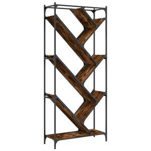 vidaXL Estanter&iacute;a madera ingenier&iacute;a y metal roble ahumado 79x30x180 cm