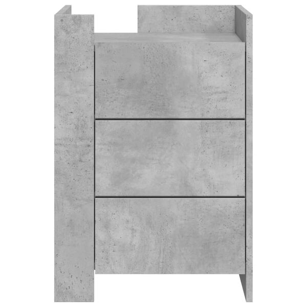 vidaXL Mesita de noche madera de ingenier&iacute;a gris hormig&oacute;n 45x50x65 cm