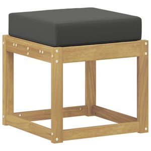 vidaXL Banco de taburete exterior con coj&iacute;n Blanco 43 x 43 x 45 cm