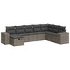 vidaXL Set de sof&aacute;s de jard&iacute;n y cojines 8 piezas rat&aacute;n sint&eacute;tico gris