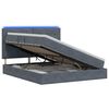 vidaXL Cama de almacenamiento LED con colch&oacute;n Gris oscuro 140 x 190 cm