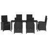 vidaXL Conjunto de Comedor de Jard&iacute;n 7 pcs Negro rat&aacute;n sint&eacute;tico