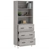 vidaXL Aparador alto madera contrachapada gris sonoma 69,5x34x180 cm