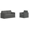 vidaXL Sof&aacute; 2 pcs Gris oscuro 158 x 78 x 80 cm tela