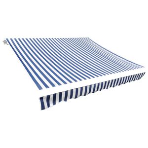 vidaXL Toldo de lona azul y blanco 3,5x2,5 m