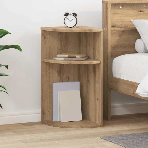 vidaXL Mesa Auxiliar Roble artesanal 29,6 x 29,6 x 60 cm