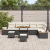 vidaXL Conjunto de sof&aacute;s de jard&iacute;n 9 pcs Negro rat&aacute;n sint&eacute;tico