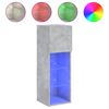 vidaXL Mueble para TV con luces LED gris hormig&oacute;n 30,5x30x90 cm
