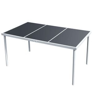 vidaXL Mesa de jard&iacute;n de acero negra 150x90x74 cm