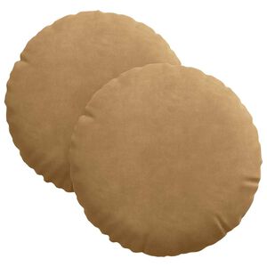 vidaXL Cojines para asiento 2 uds. Terciopelo Marr&oacute;n &Oslash;30 x 13 cm