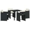 vidaXL Conjunto de Comedor de Jard&iacute;n 5 pcs Marr&oacute;n rat&aacute;n sint&eacute;tico