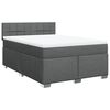 vidaXL Cama box spring con colch&oacute;n tela gris oscuro 140x190 cm