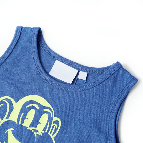 Camiseta de tirantes infantil azul m&eacute;lange 128